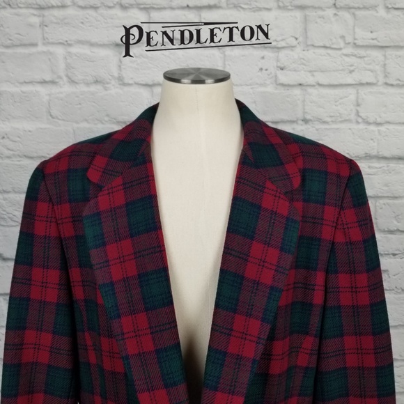 Pendleton Jackets & Blazers - Vintage Pendleton Tartan Plaid Blazer Sz 14